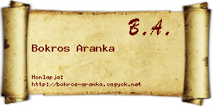 Bokros Aranka névjegykártya