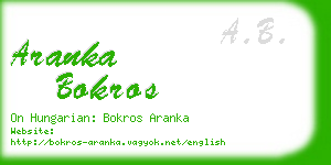 aranka bokros business card